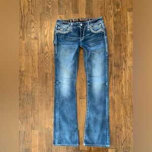 Rock Revival Womens Jeans Size 28 Pilkin Boot Embroidered Bejeweled Pockets
